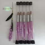 Acrylic Nail Brush Sizes 14-16 Purple handle pattern