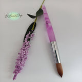 Acrylic Nail Brush Sizes 14-16 Purple handle pattern