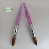 Acrylic Nail Brush Sizes 14-16 Purple handle pattern