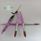 Acrylic Nail Brush Sizes 14-16 Purple handle pattern