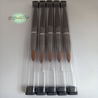 Acrylic Nail Brush sizes 14-16 Grey and silver color handle