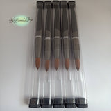 Acrylic Nail Brush sizes 14-16 Grey and silver color handle