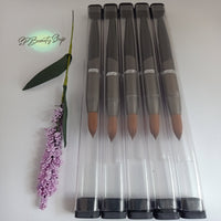 Acrylic Nail Brush sizes 14-16 Grey and silver color handle