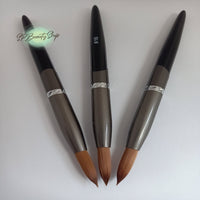 Acrylic Nail Brush sizes 14-16 Grey and silver color handle