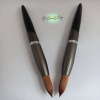 Acrylic Nail Brush sizes 14-16 Grey and silver color handle