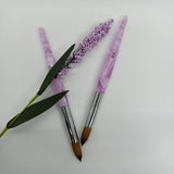 Acrylic Nail Brush Sizes 14-16 Purple handle pattern