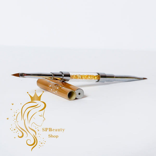 3D Acrylic flower brush nail design brush gold handle one size brush