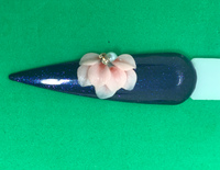 7 petals 3D FLOWERS with Rhinestones and Pearls-acrylic flowers-3D nail art - nail charms - Nail design