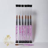 Acrylic Nail Brush Sizes 14-16 Purple handle pattern