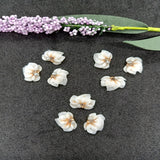 7 petals 3D White and Pink FLOWERS with Rhinestones and Pearls-acrylic flowers-3D nail art - nail charms