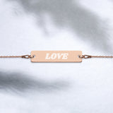 Engraved Bar Chain Bracelet