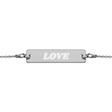 Engraved Bar Chain Bracelet