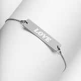 Engraved Bar Chain Bracelet