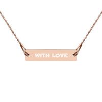 Engraved Bar Chain Necklace