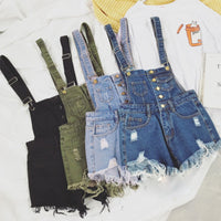 Women Denim Playsuits Salopette Straps Cotton Short Rompers Womens Jumpsuit Loose Casual Overalls Shorts Rompers Ladies Playsuit