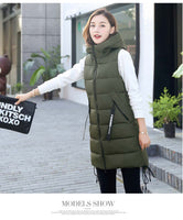 Brieuces Autumn Winter Vest Women Waistcoat Female Sleeveless Vest Jacket Hooded Warm Long Vest Coat Colete Feminino