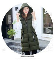 Brieuces Autumn Winter Vest Women Waistcoat Female Sleeveless Vest Jacket Hooded Warm Long Vest Coat Colete Feminino