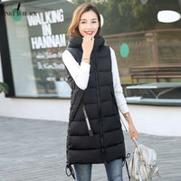 Brieuces Autumn Winter Vest Women Waistcoat Female Sleeveless Vest Jacket Hooded Warm Long Vest Coat Colete Feminino