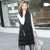 Brieuces Autumn Winter Vest Women Waistcoat Female Sleeveless Vest Jacket Hooded Warm Long Vest Coat Colete Feminino