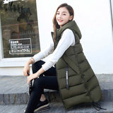 Brieuces Autumn Winter Vest Women Waistcoat Female Sleeveless Vest Jacket Hooded Warm Long Vest Coat Colete Feminino