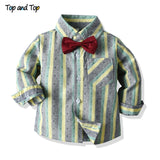 Top and Top Toddler Baby Boys Gentleman Clothes Sets Long Sleeve Romper+Suspenders Pants 2Pcs Wedding Party Casual Outfits