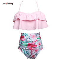 Mother Kids Swimwear Summer Fashion Mother Daughter Clothes Family Matching Outfits Girls Bikini Bathing Suit Onepiece Beachwear