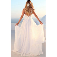 Womens White Summer Bride Backless Solid Sling Sexy Formal Sleeveless Lace Bodycon Slim Long Maxi Dress Wedding Party Dress