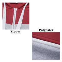 Patchwork Hoodies Women Hooded Polyester Zipper Pocket Coat Casual Drawstring Sweatshirts Female Sports Outwear