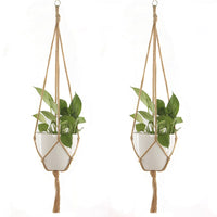 Handmade Flower Pot Hanging Basket Knotted Rope Flowerpot Net Bag Horticultural Home Door Balcony Courtyard Garden Decor