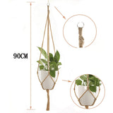 Handmade Flower Pot Hanging Basket Knotted Rope Flowerpot Net Bag Horticultural Home Door Balcony Courtyard Garden Decor