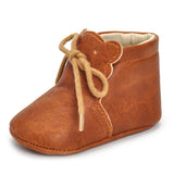New  Baby Infant  Boys Girls Shoes Prewalker Soft Sole Ankle Leather