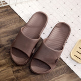 Slippers Sandals Summer Unisex Striped Solid Color Shoes Men Indoor Non-slip Soft Comfortable Rubber Flat Heels Slide For Men