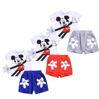 Summer Baby Boy Clothing Cotton Girls Clothing Set Mickey Sports Unisex Baby Clothes Roupas Bebe Cartoon Designer Kids Outfits