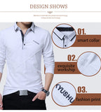 T Shirt Men Long T-shirt Turn-down Stripe Designer T-shirt Slim Fit Loose Casual Cotton T Shirt Male Plus Sizes