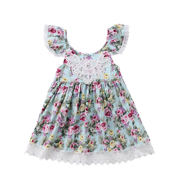 Girls Lace Dresses Summer Children's Clothing Party Dress Baby Dress Sweetie Children Clothes Flower Dress 1-5T