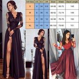 Women Lace Evening Party Ball Prom Gown Formal CLUB Wear Deep V Neck Long Dress