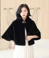 Wine Red Formal Party Evening Jackets Wraps Faux Fur cloaks Wedding Capes Winter Women Bolero Wrap Shawls In Stock 2021 shrug