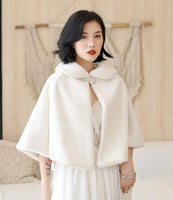 Wine Red Formal Party Evening Jackets Wraps Faux Fur cloaks Wedding Capes Winter Women Bolero Wrap Shawls In Stock 2021 shrug