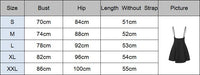 Women's High Waist Strap Mini Skirt Pleated Skater Overall Flare Suspender Skirt