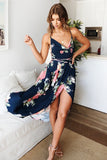 Women Floral Maxi Printed V Neck Dress Prom Evening Party Summer Beach Casual Long Sun dress