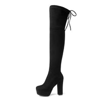Size 34-43 New Over the Knee Boots Women Faux Suede Thigh High Boots Platform Stretch Slim Sexy Ladies Women's Winter Boots