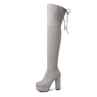 Size 34-43 New Over the Knee Boots Women Faux Suede Thigh High Boots Platform Stretch Slim Sexy Ladies Women's Winter Boots