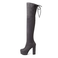 Size 34-43 New Over the Knee Boots Women Faux Suede Thigh High Boots Platform Stretch Slim Sexy Ladies Women's Winter Boots