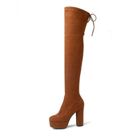 Size 34-43 New Over the Knee Boots Women Faux Suede Thigh High Boots Platform Stretch Slim Sexy Ladies Women's Winter Boots