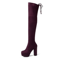 Size 34-43 New Over the Knee Boots Women Faux Suede Thigh High Boots Platform Stretch Slim Sexy Ladies Women's Winter Boots