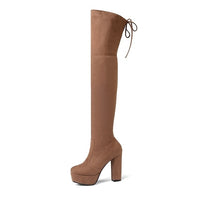 Size 34-43 New Over the Knee Boots Women Faux Suede Thigh High Boots Platform Stretch Slim Sexy Ladies Women's Winter Boots