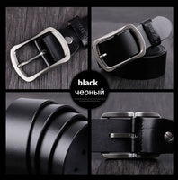 COWATHER cowhide genuine leather belts for men brand Strap male pin buckle vintage jeans belt 100-150 cm long waist 30-52 XF001
