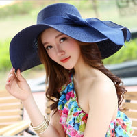 Summer Wide Brim Straw Hats Big Sun Hats For Women UV Protection Panama  Floppy Beach Hats Ladies Bow Hat Chapeau Femme