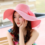 Summer Wide Brim Straw Hats Big Sun Hats For Women UV Protection Panama  Floppy Beach Hats Ladies Bow Hat Chapeau Femme