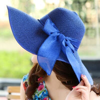 Summer Wide Brim Straw Hats Big Sun Hats For Women UV Protection Panama  Floppy Beach Hats Ladies Bow Hat Chapeau Femme